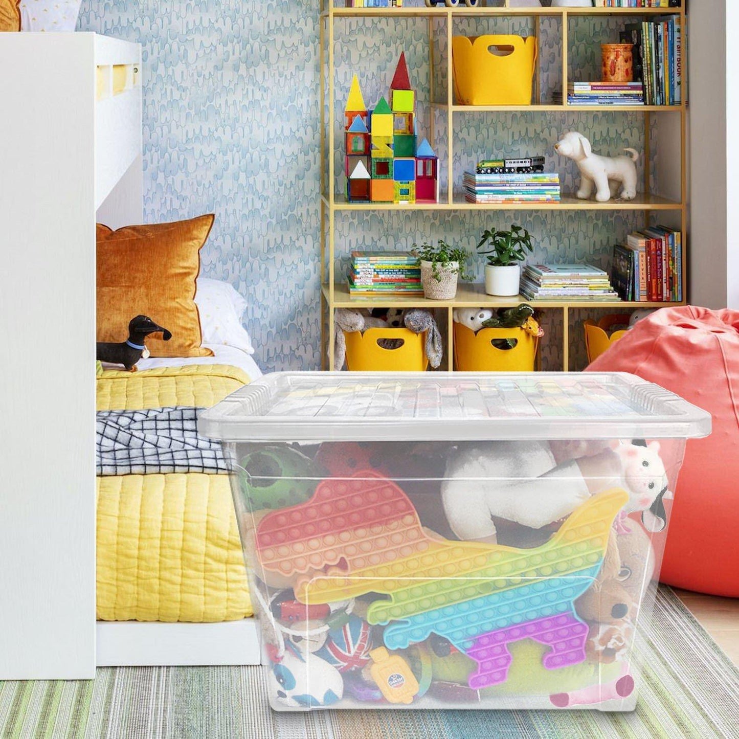80L Storage Box & Clear Lid
