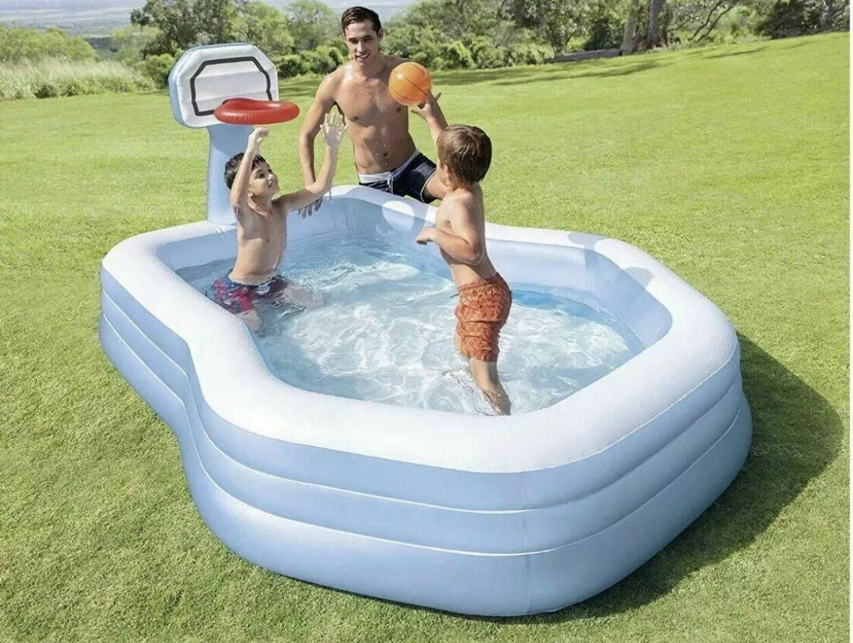 Swim Center Shootin' Hoops Family Pool 101" x 74" x 51"