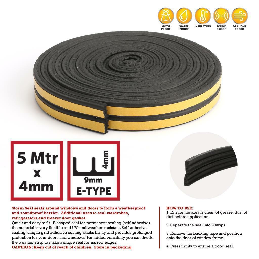 E Type Foam Seal Strip Black