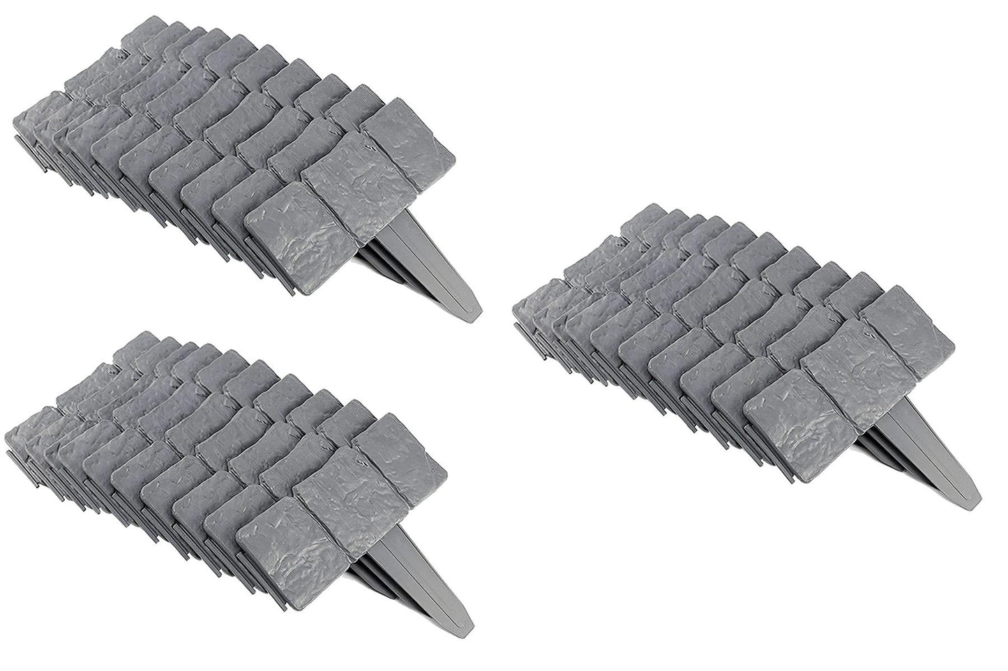 Grey 30Pk Stone Effect Garden Border Set