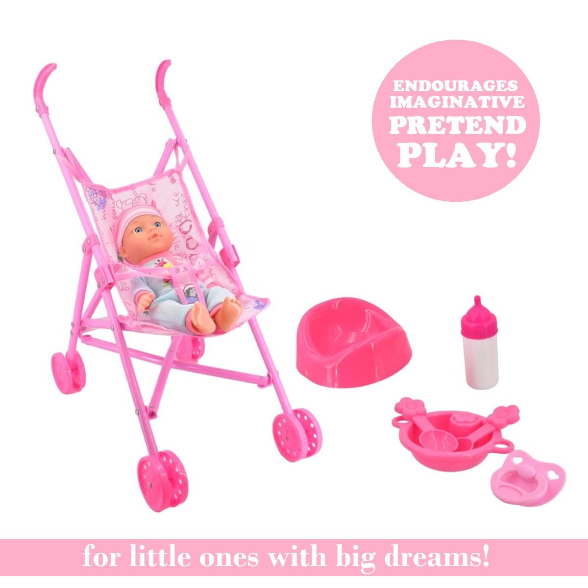 Large Baby Doll With Stroller