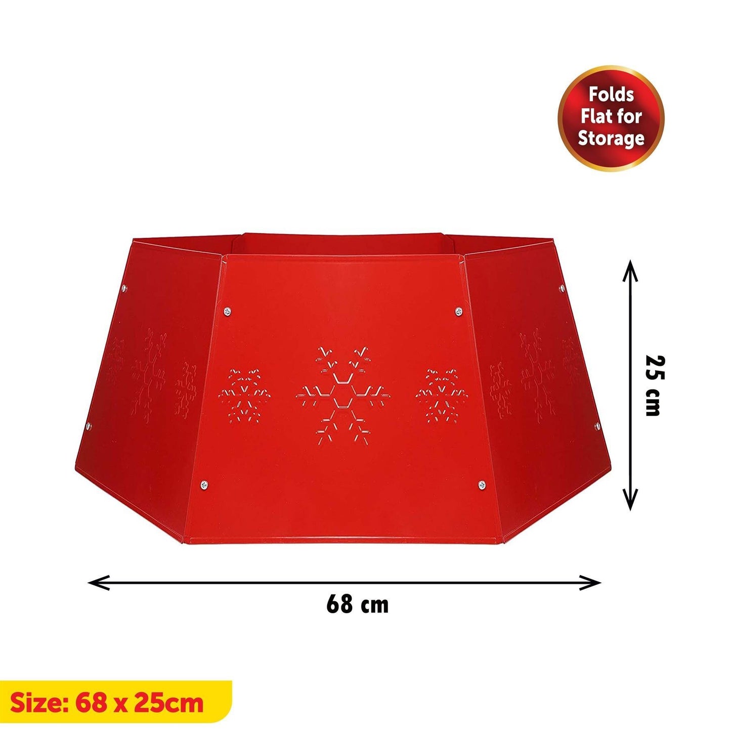 Hexagonal Metal Tree Skirt - Red