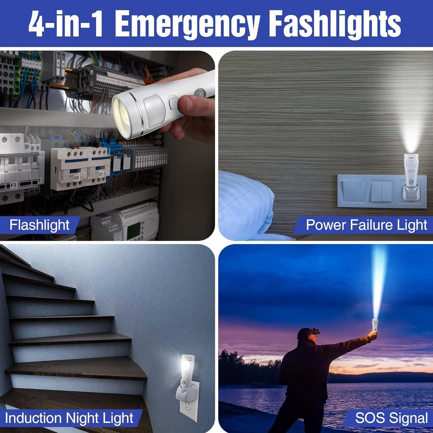 LED RECHARGEABLE EMERGENCY SENSOR LIGHT
