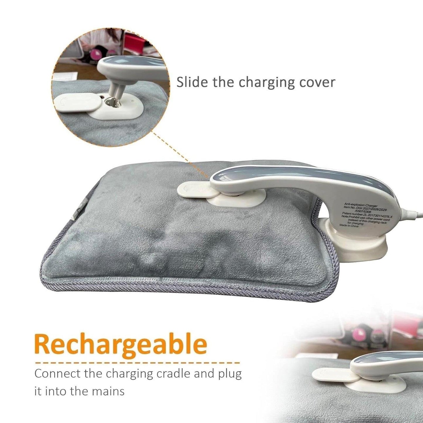 Electric Hot Water Bottle Grey