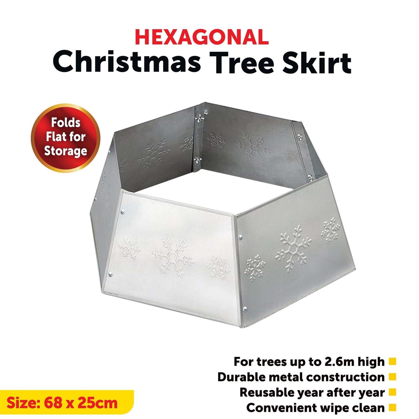 Sliver Hexagonal Christmas Tree Skirt