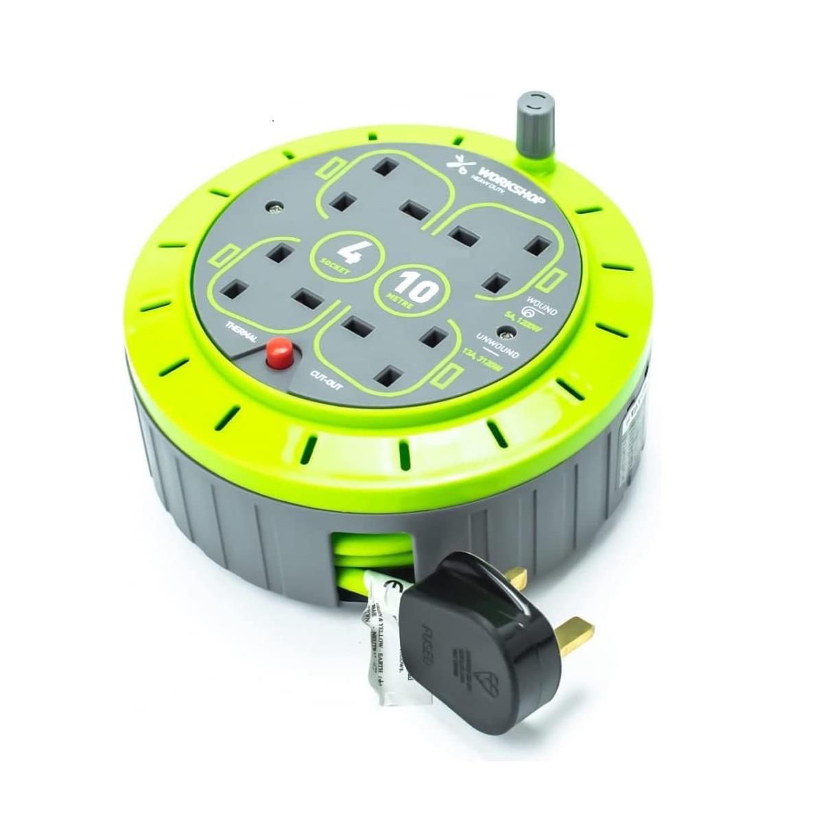 Status Green 4 Socket - 10 Meter Cable Reel