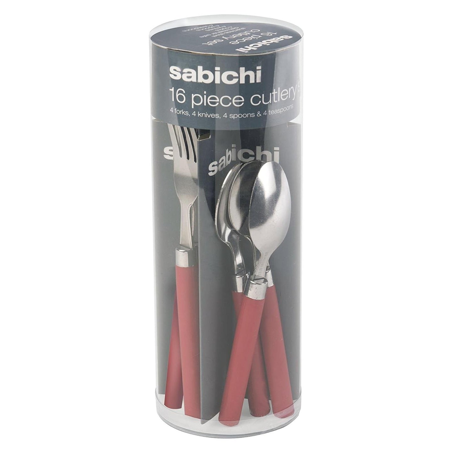 16pc Red Handle Cutlery Set