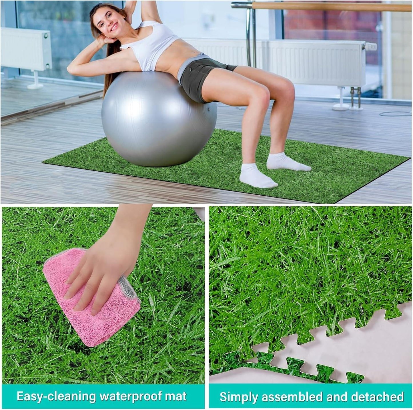 Pack Of 8 Grass Interlocking EVA Floor Mat