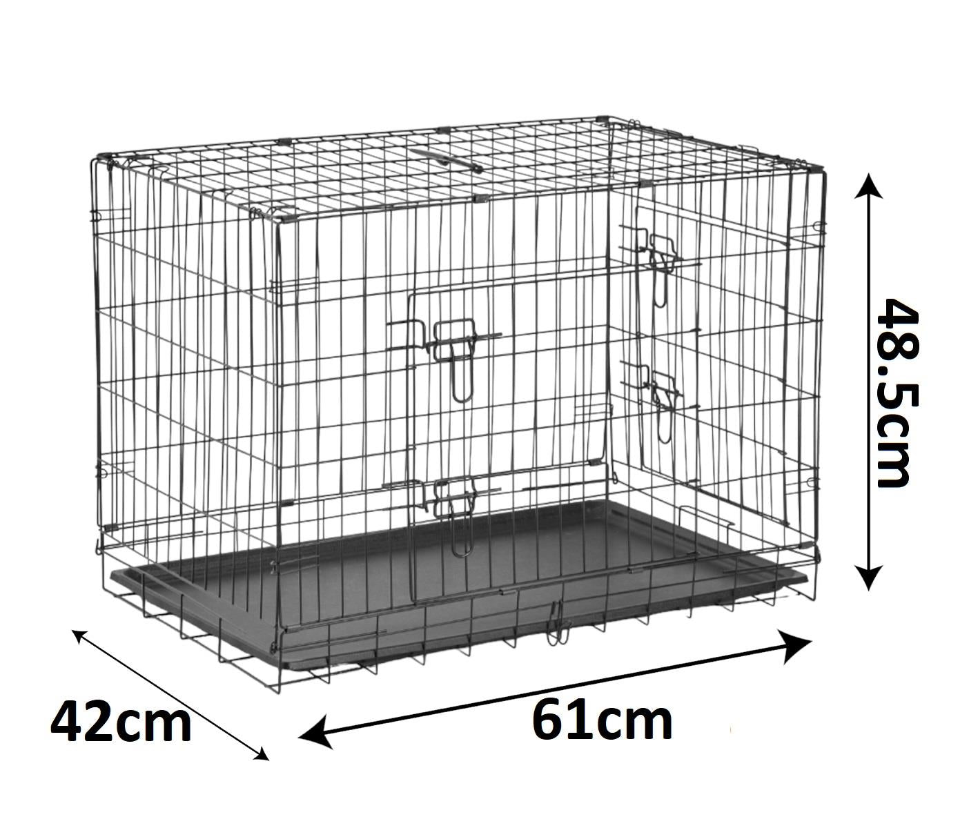 24" Double Door Folding Metal Dog Crate