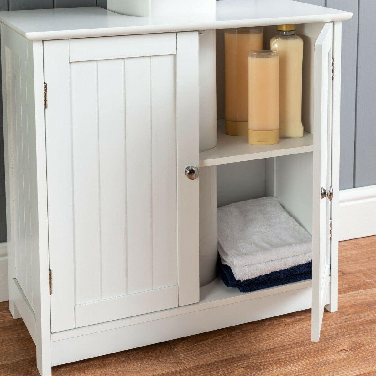 White Under Sink Cabinet.