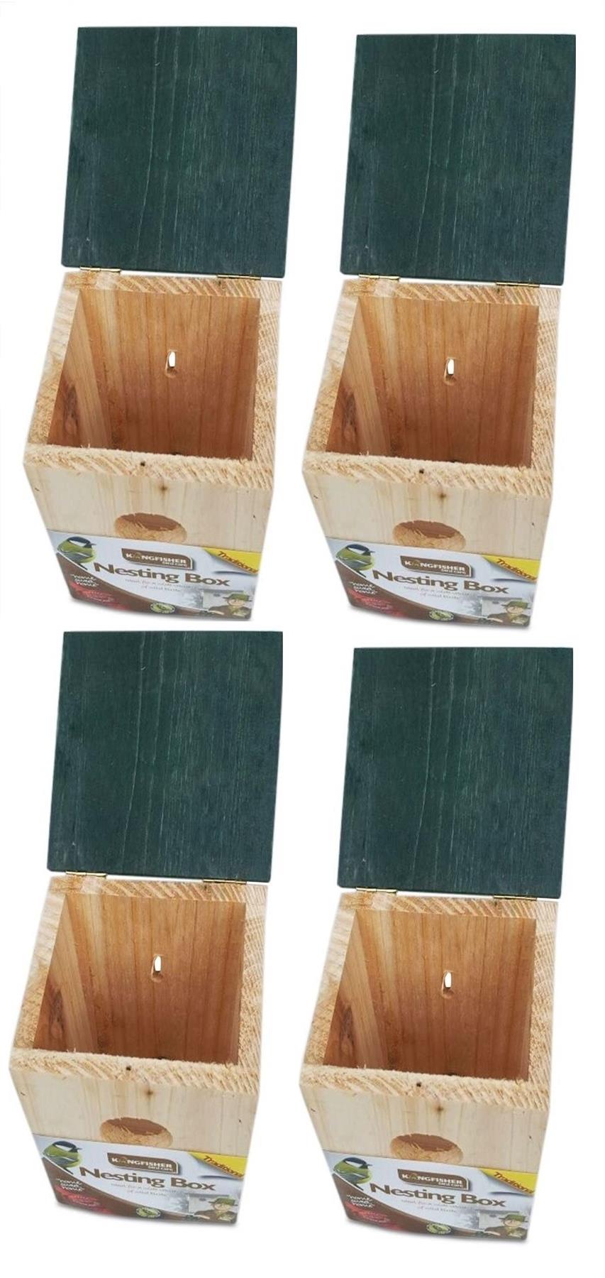 4 x Wooden Bird Nesting Box