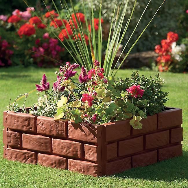 8Pk Brick Effect Garden Fence Set (Terracotta)