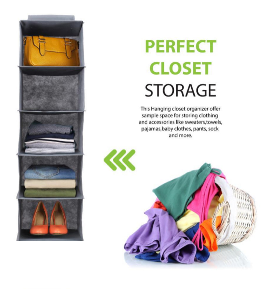 5 Tier Wardrobe Hanging Organiser