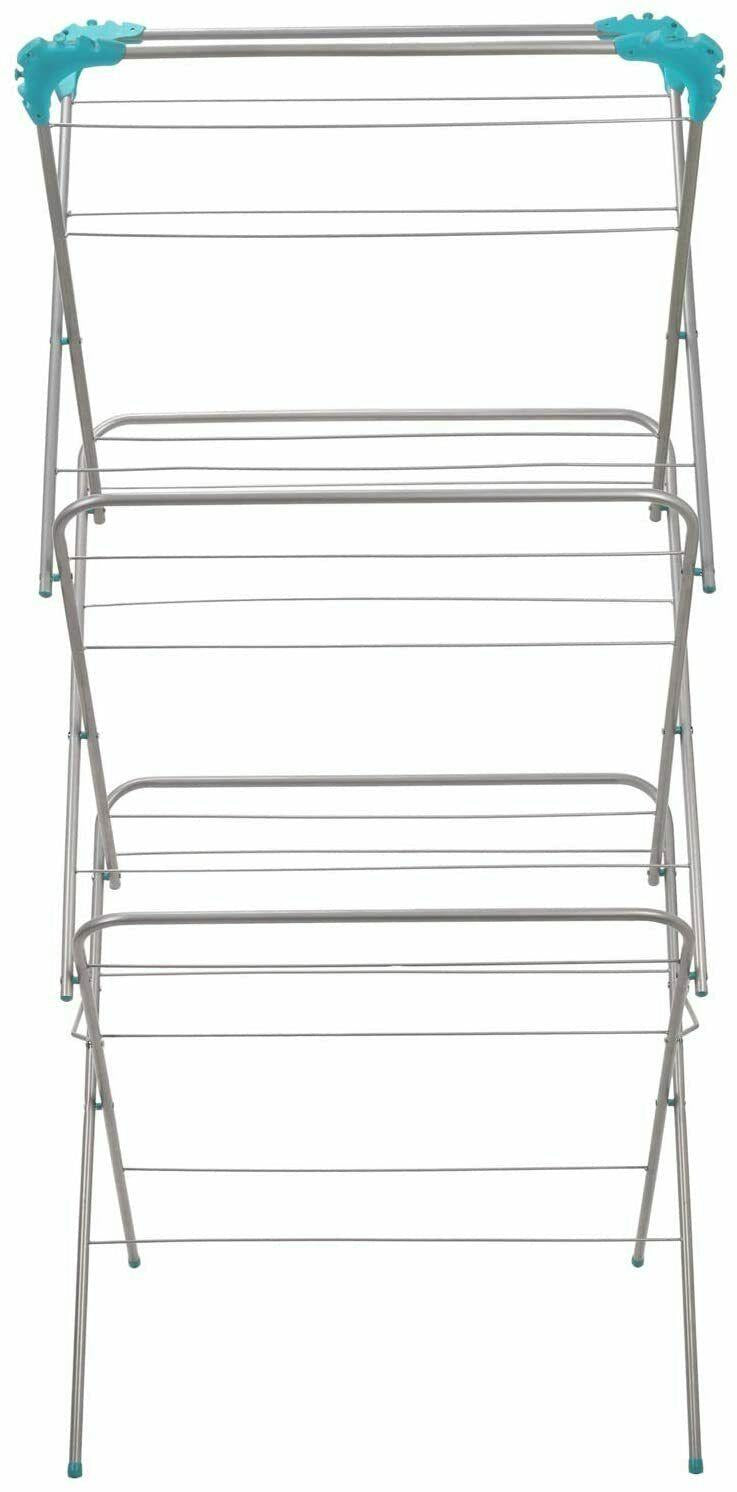 14m 3 Tier Airer Aqua/Grey. (5060520302775)