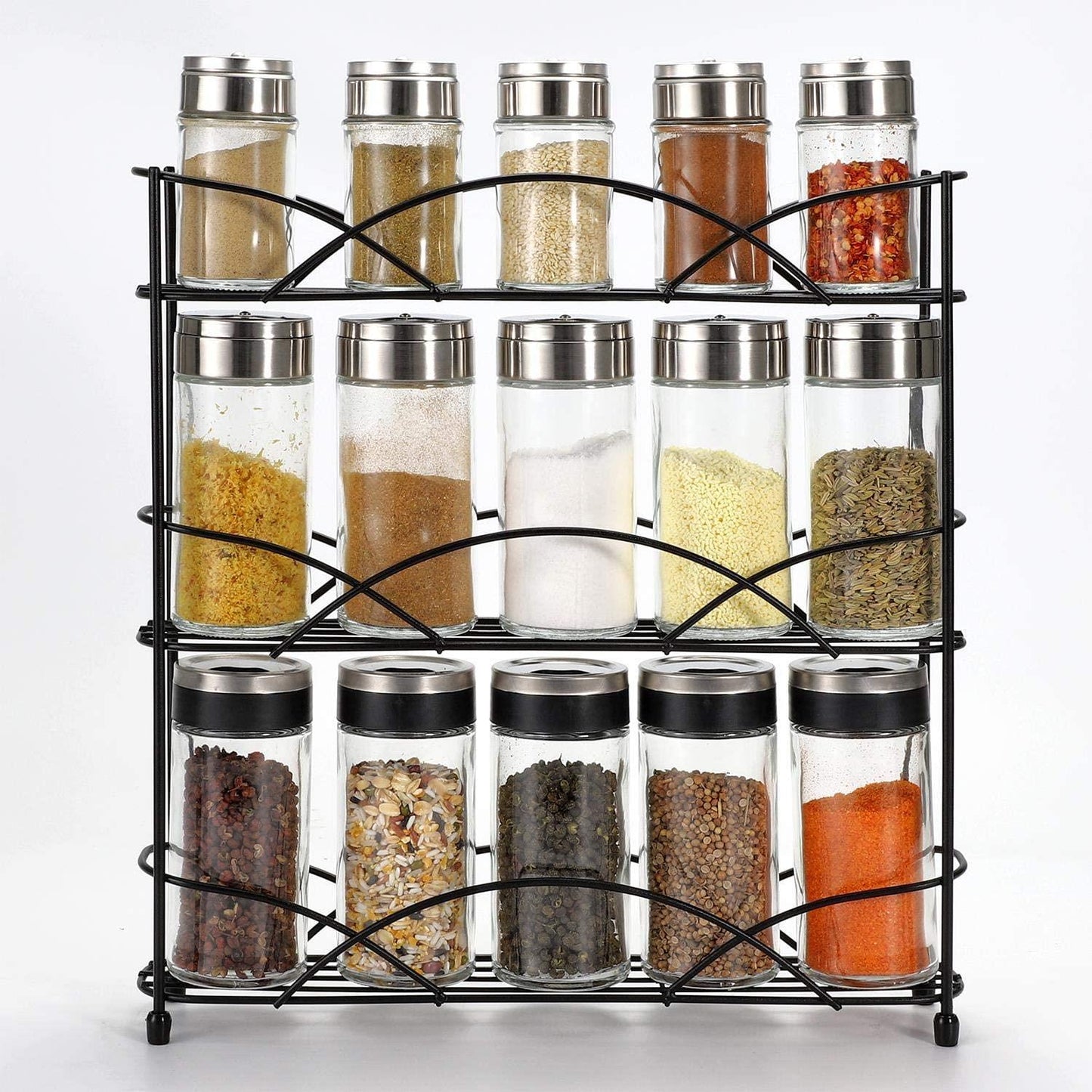 3 Shelf Jet Black Spice Rack