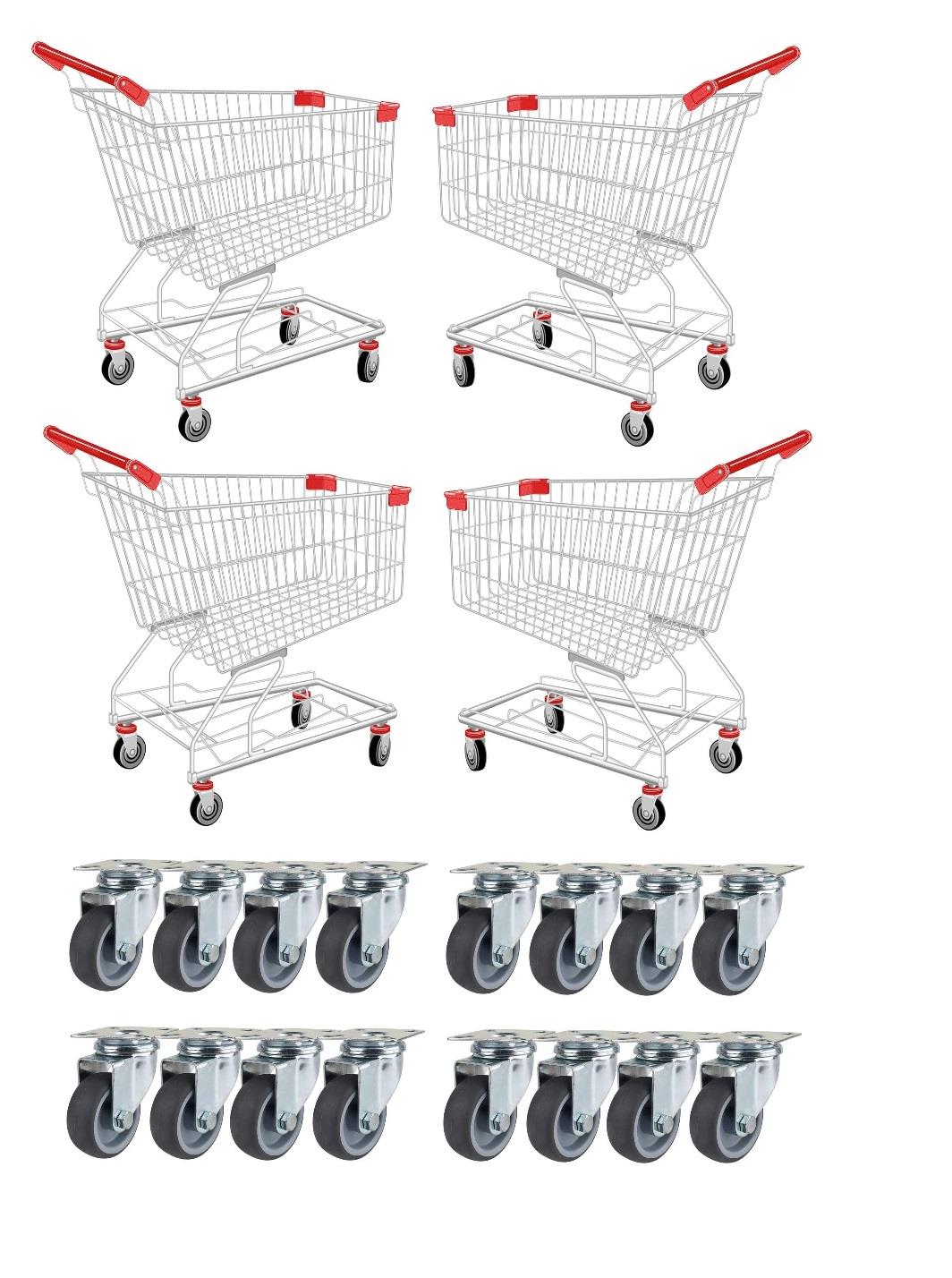 16PC 50MM SWIVEL CASTOR WHEEL SET