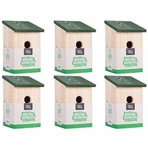 6 x Wooden Bird Nesting Box