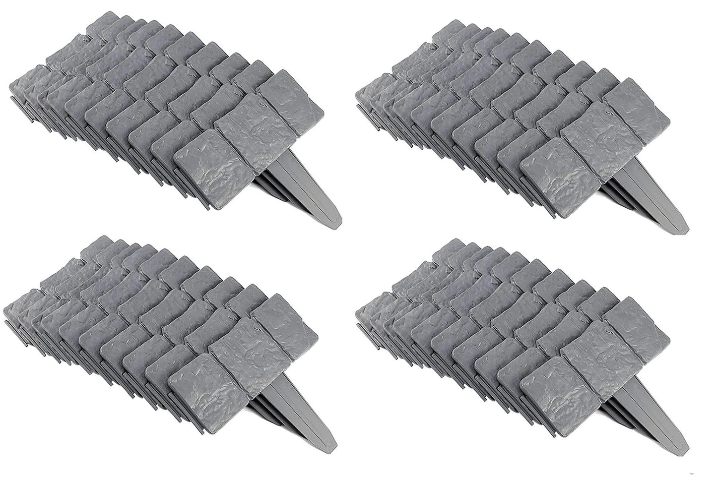 Grey 40Pk Stone Effect Garden Border Set