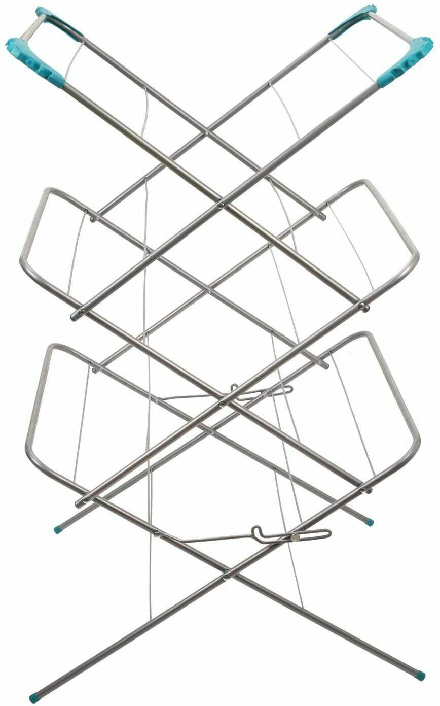 14m 3 Tier Airer Aqua/Grey. (5060520302775)