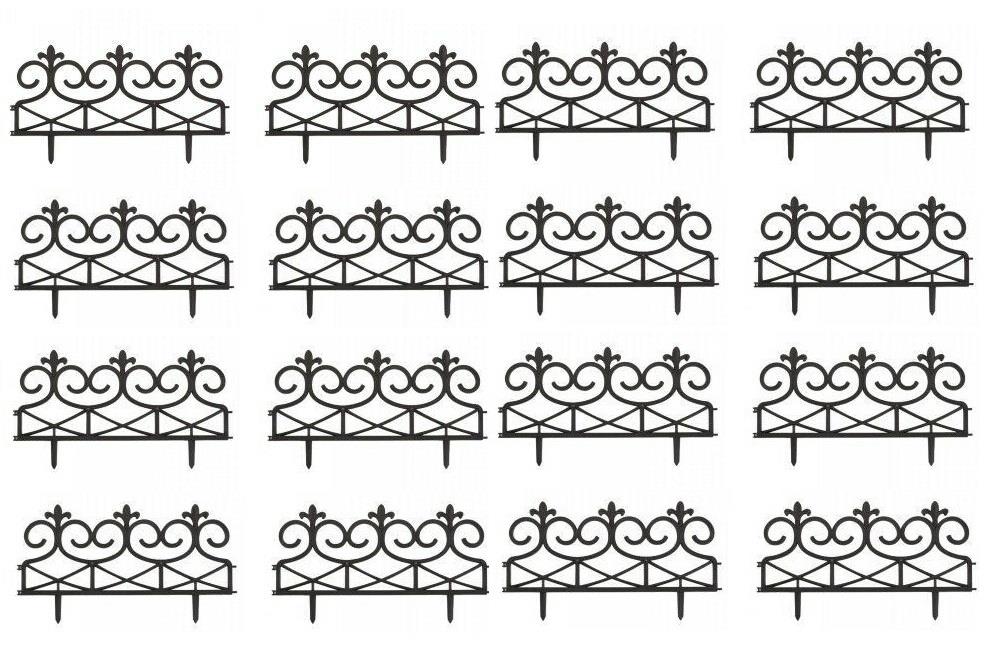 16Pk Garden Victorian Style Fence (Black)