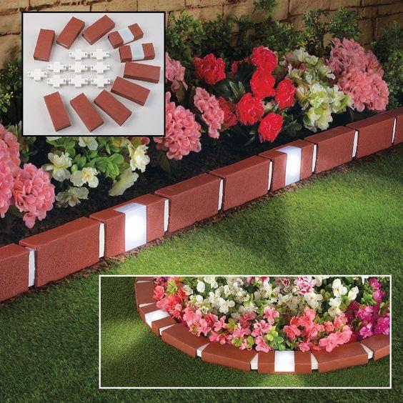 20Pk Solar Operated Brick Edging (Terracotta)