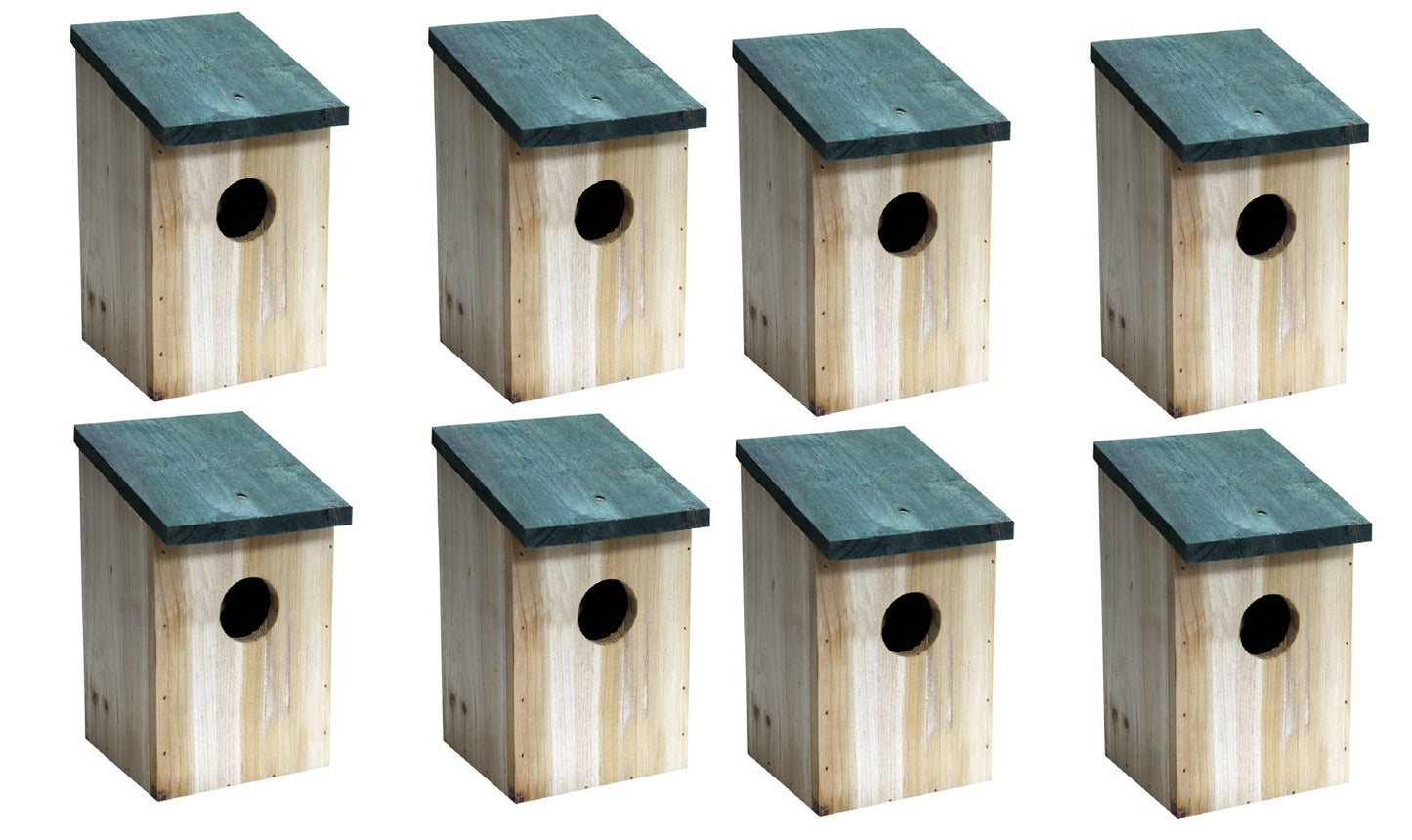8 X Wooden Bird Nesting Box