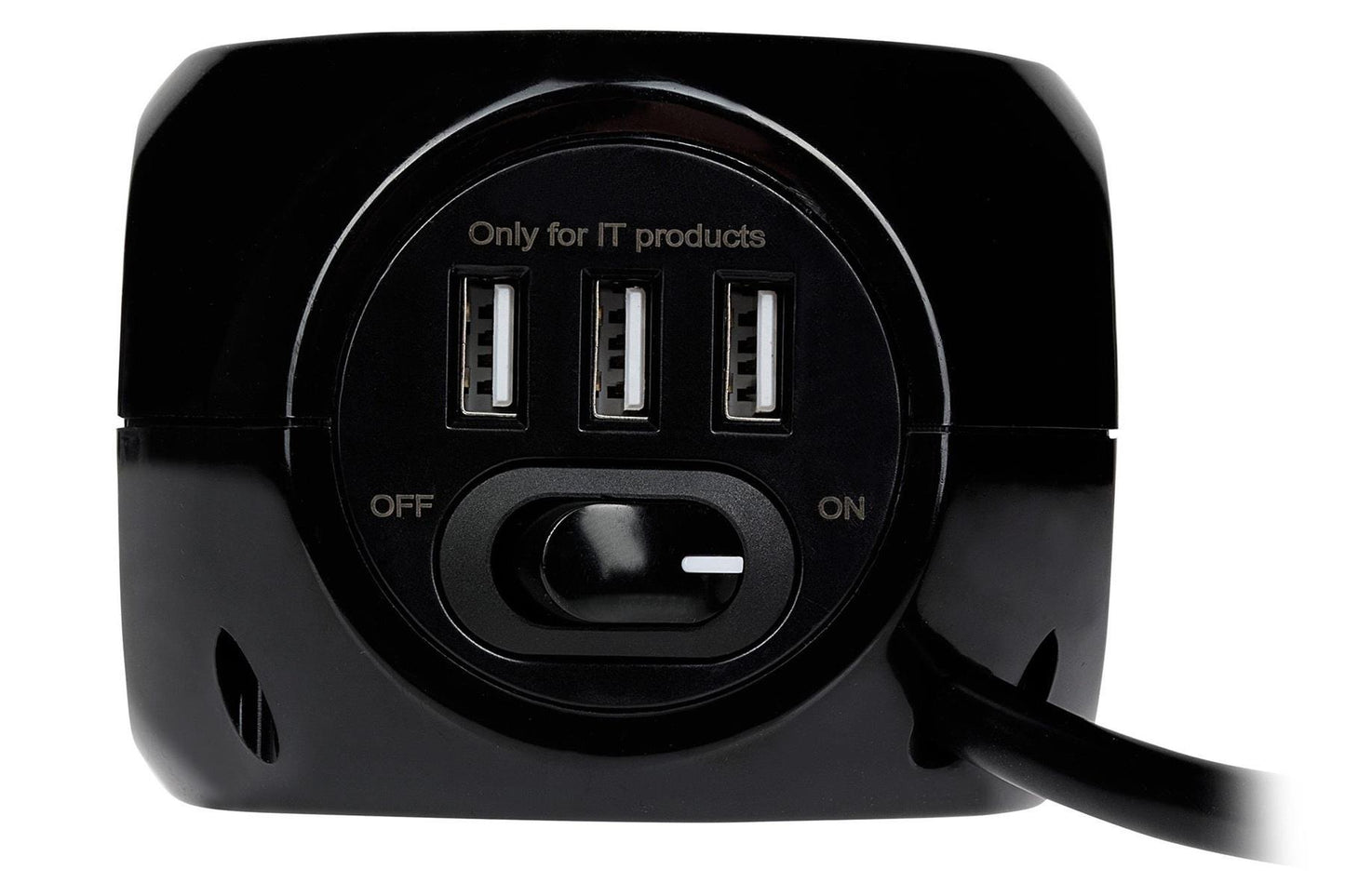 Black - USB Cube Extension 3 Sockets