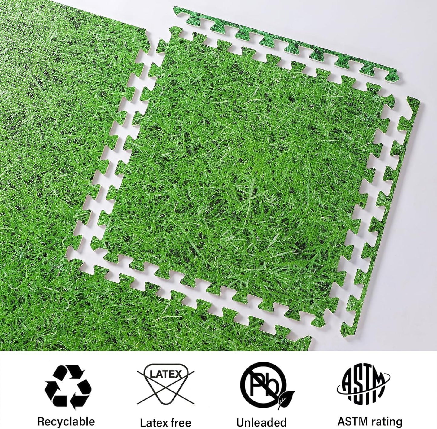 Pack Of 12 Grass Interlocking EVA Floor Mat