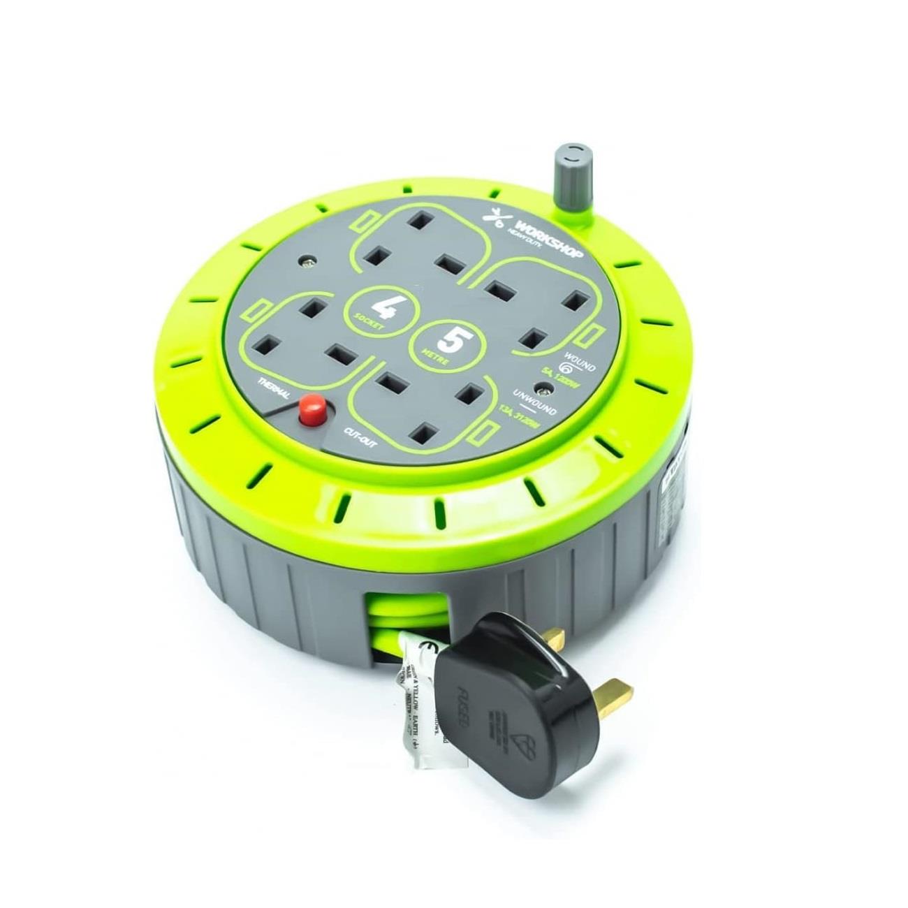 Status 4 Socket - 5 Meter Cable Reel