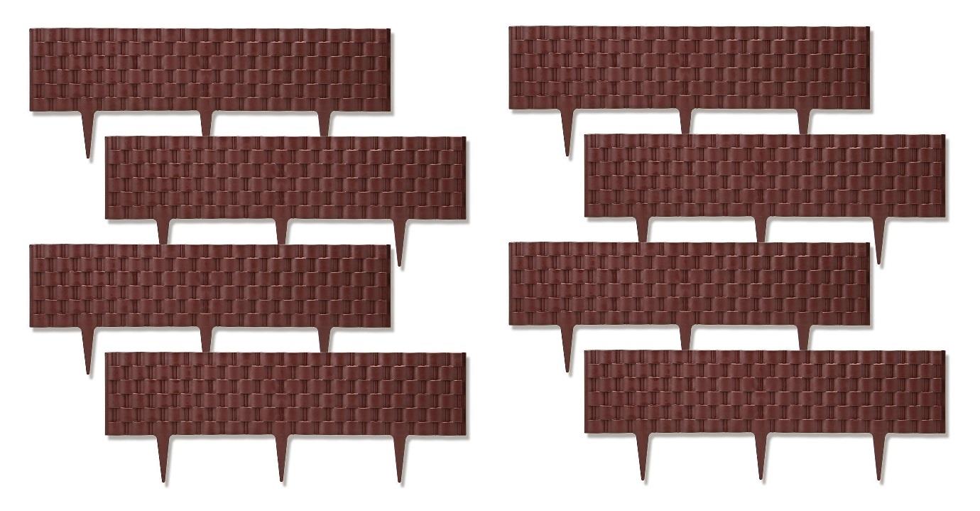 8Pk Garden Patch Border Set (Brown)
