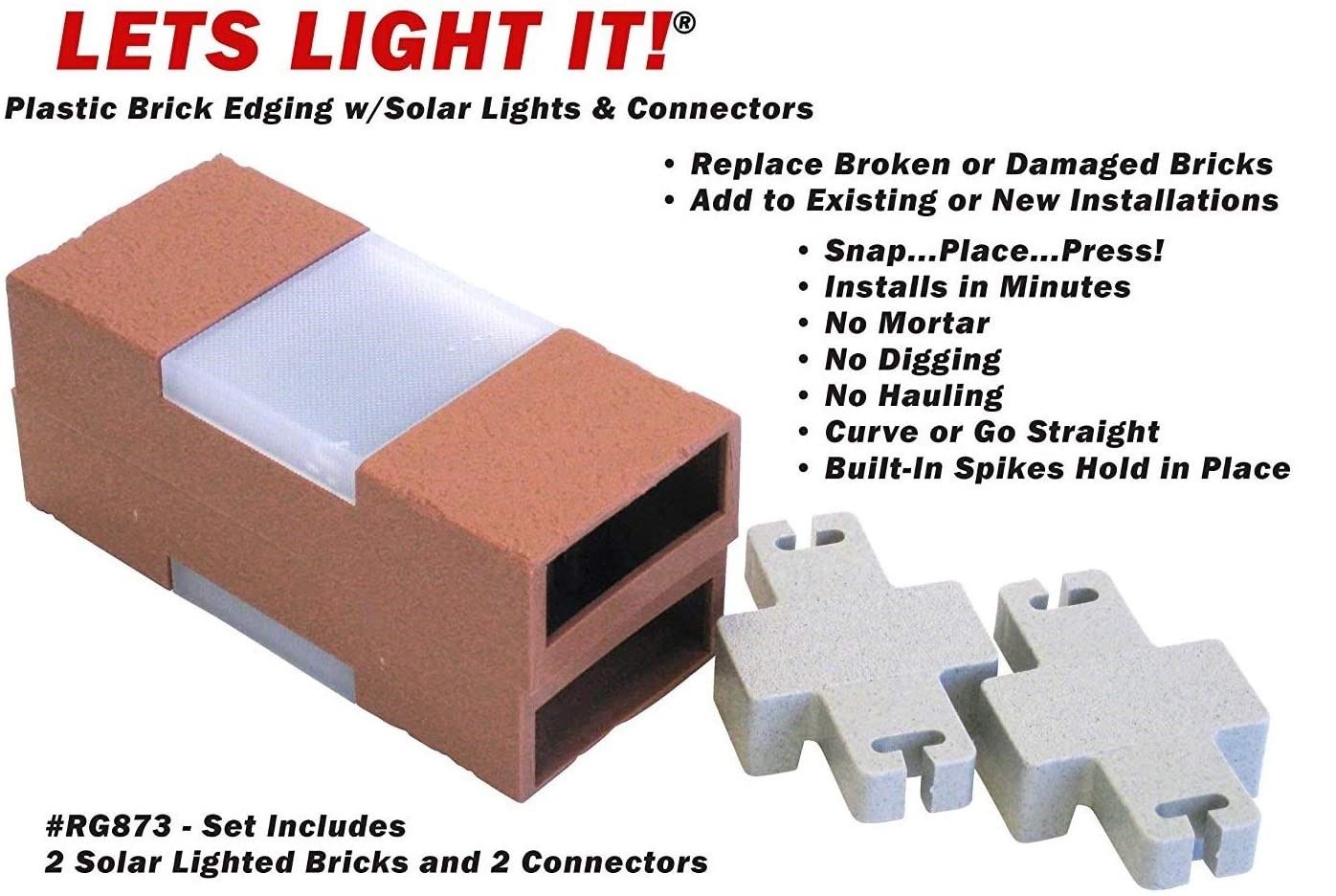 30Pk Solar Operated Brick Edging (Terracotta)