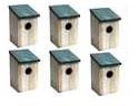 6 X Wooden Bird Nesting Box
