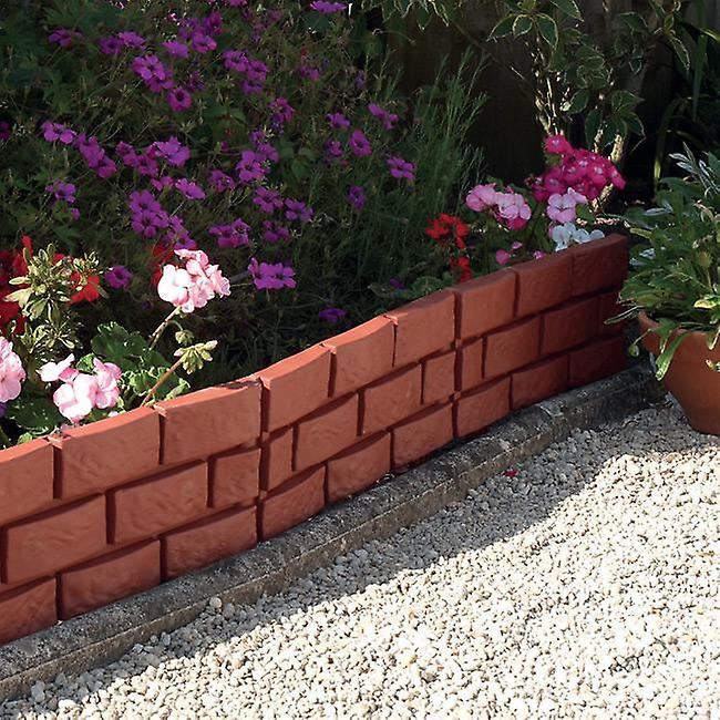 8Pk Brick Effect Garden Fence Set (Terracotta)