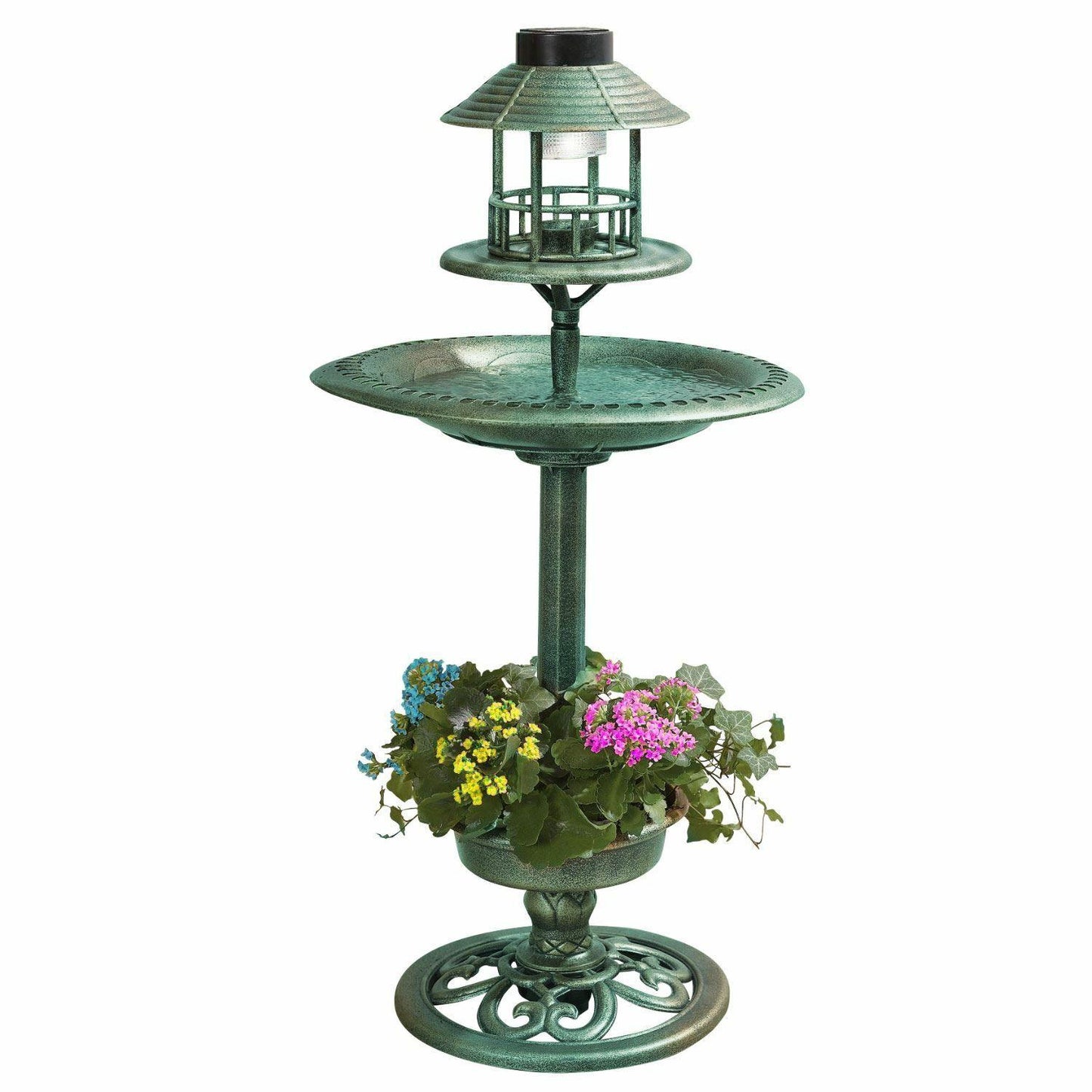 Green Solar Bird Bath