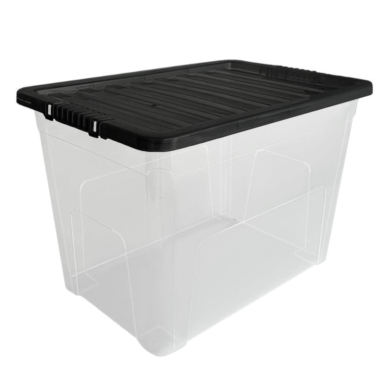 80L Storage Box & Black Lid