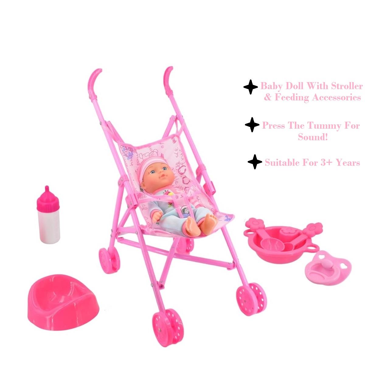 Large Baby Doll With Stroller
