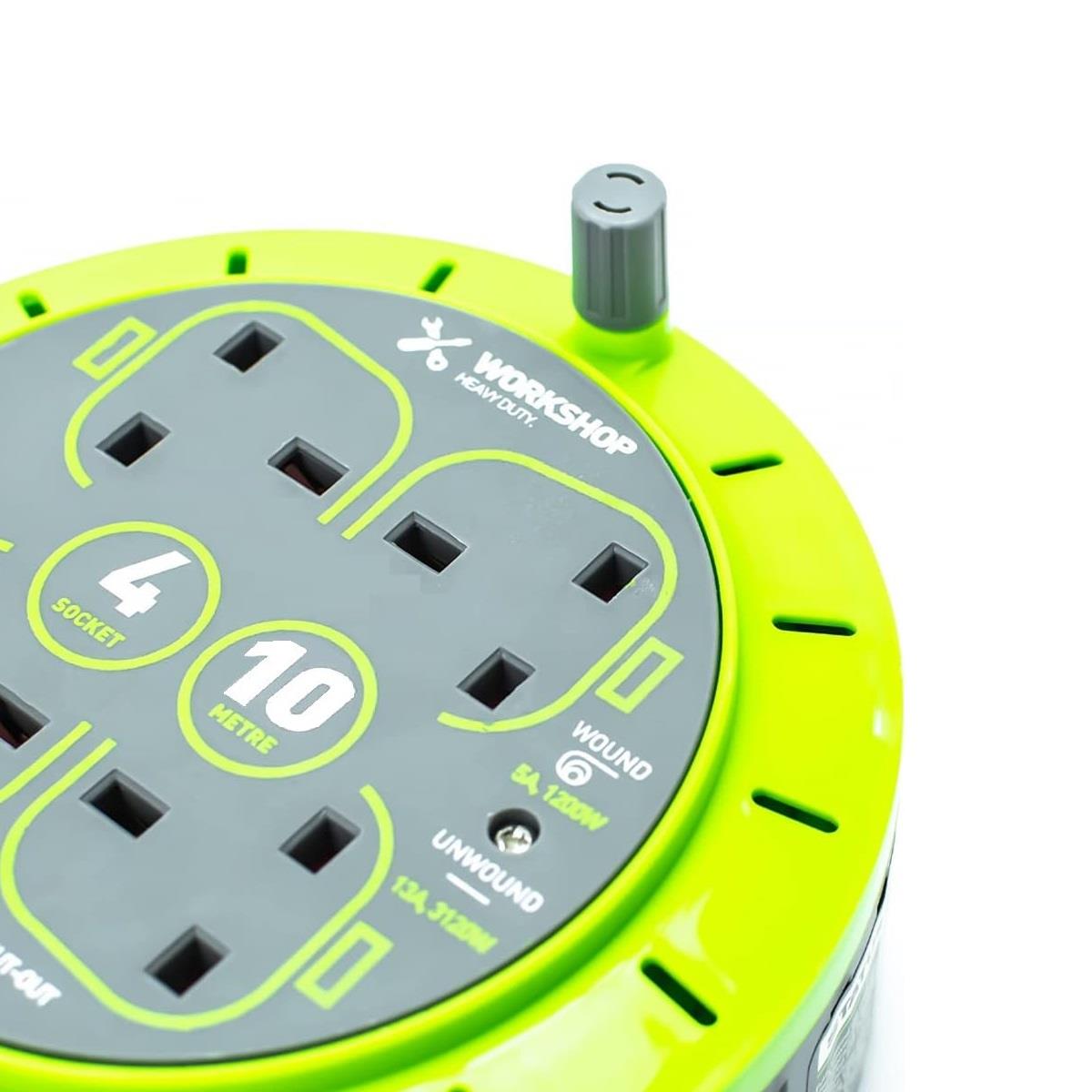 Status Green 4 Socket - 10 Meter Cable Reel