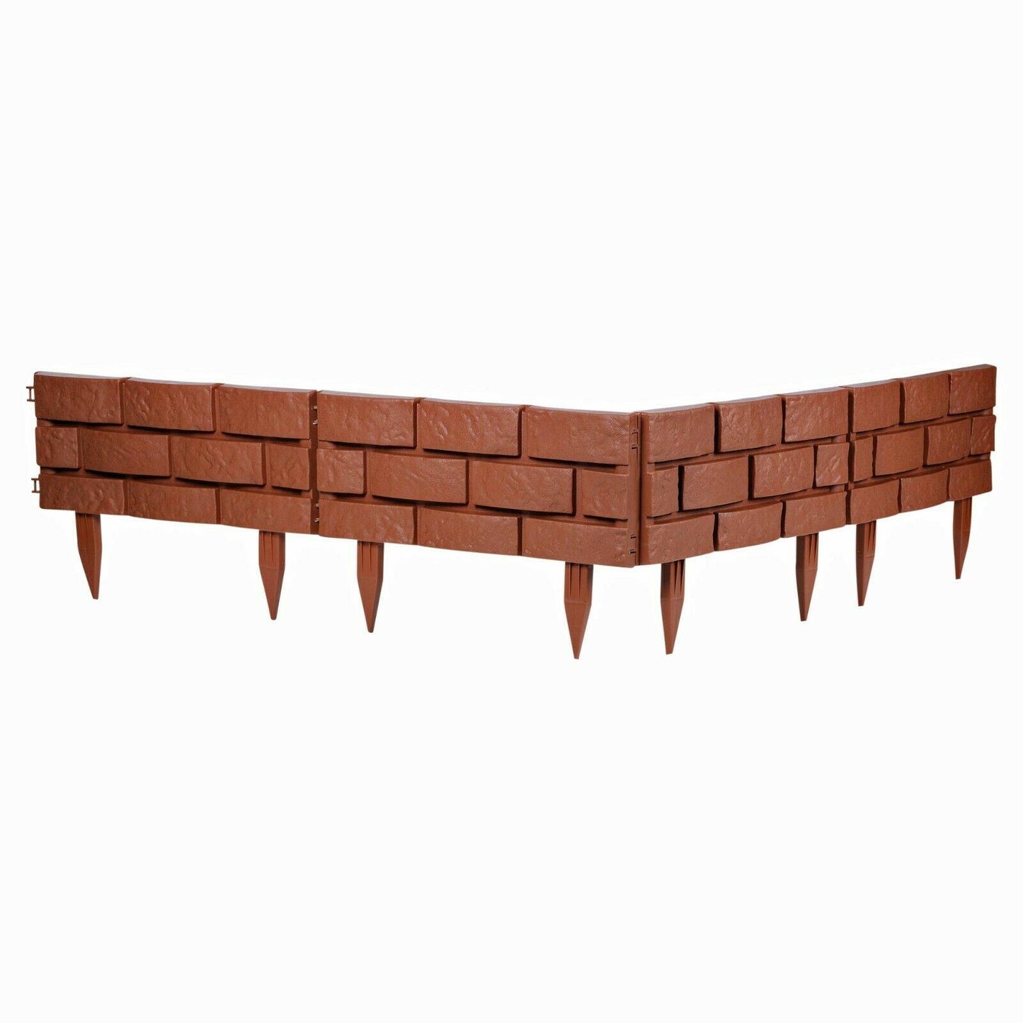 8Pk Brick Effect Garden Fence Set (Terracotta)