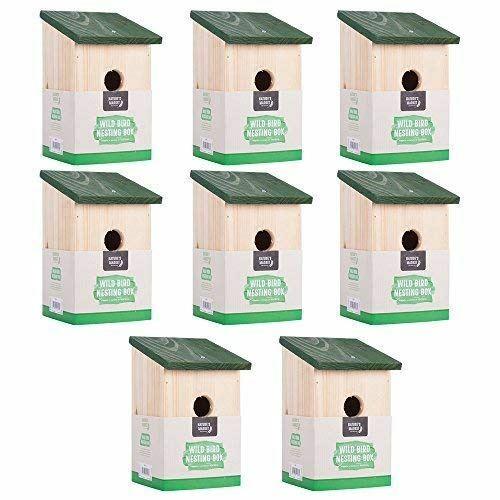 8 x Wooden Bird Nesting Box