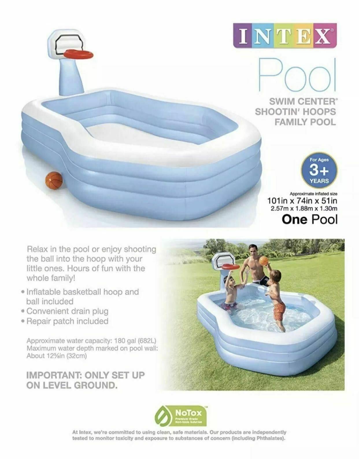 Swim Center Shootin' Hoops Family Pool 101" x 74" x 51"