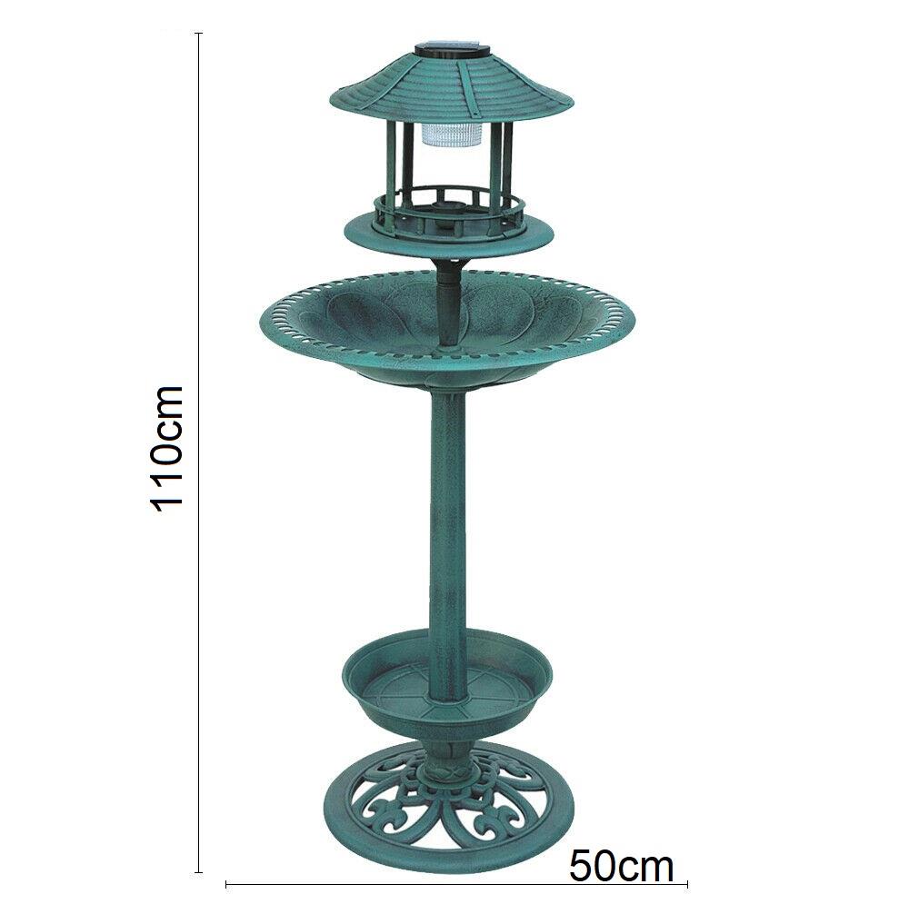 Green Solar Bird Bath