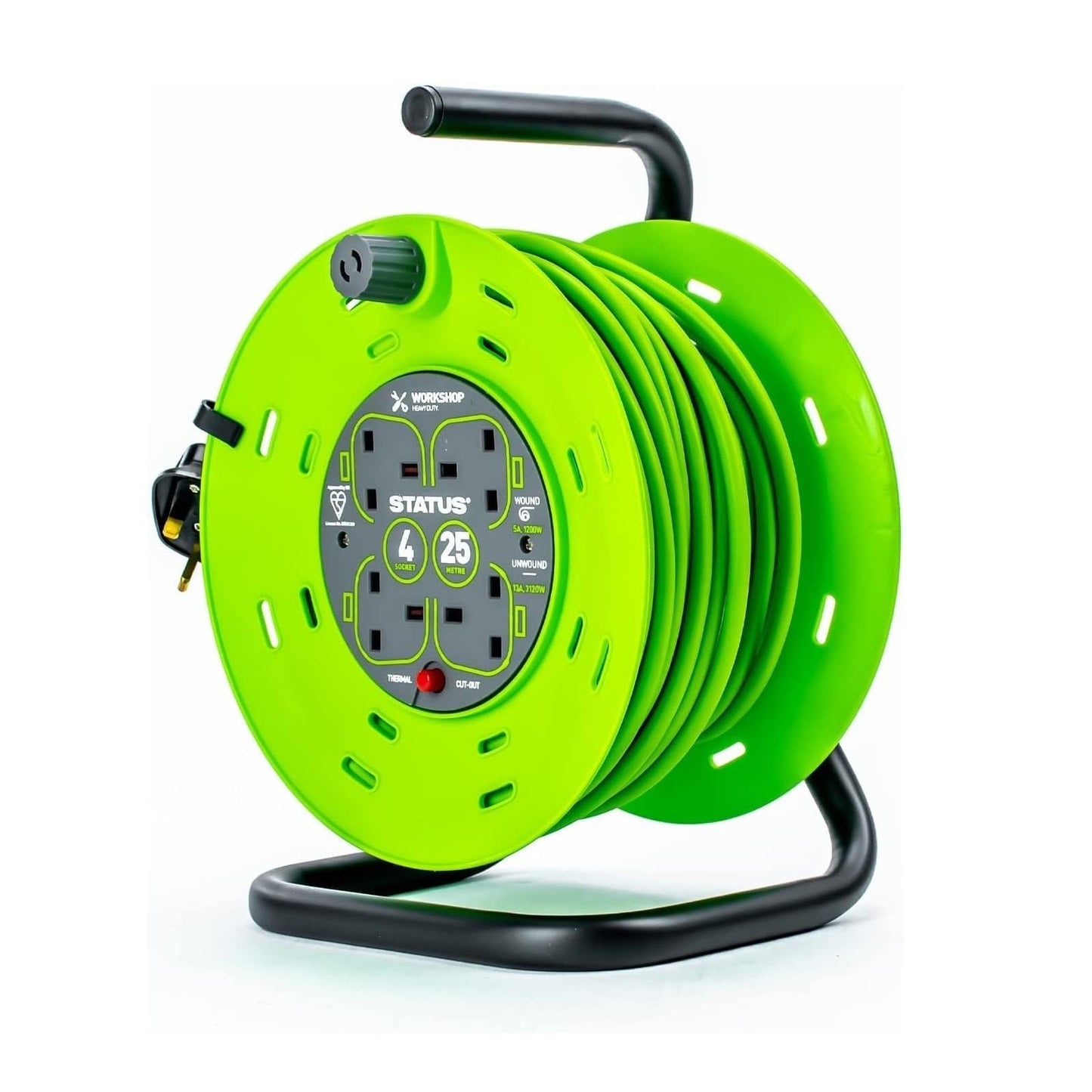 Status 4 Way 25m Cable Reel Round