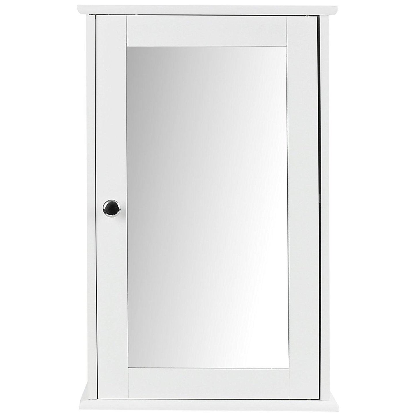 White -Single Mirror Cabinet With Shelf