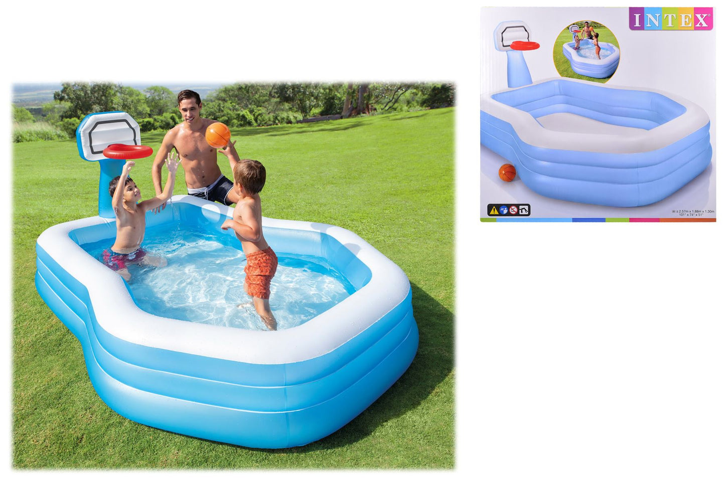 Swim Center Shootin' Hoops Family Pool 101" x 74" x 51"