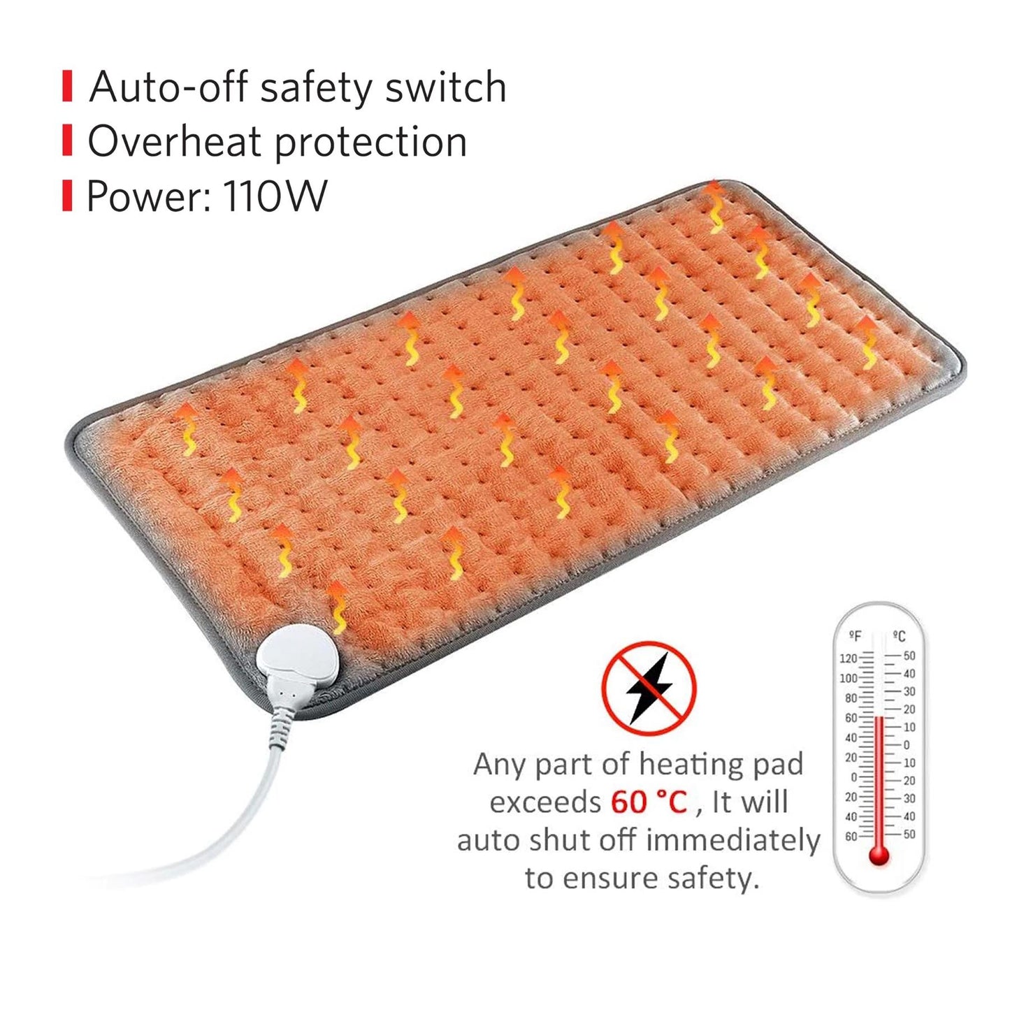 Electric Heating Pad - Grey