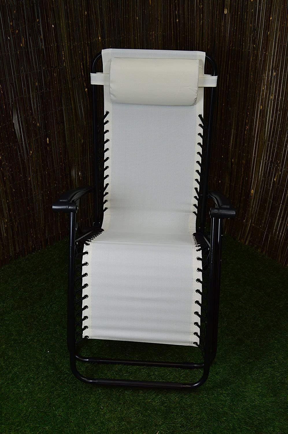 Textoline Reclining Chair - Beige/ White
