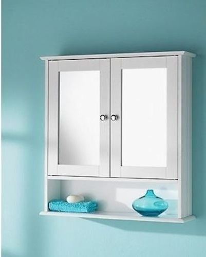Double Door Mirror Cabinet With Shelf