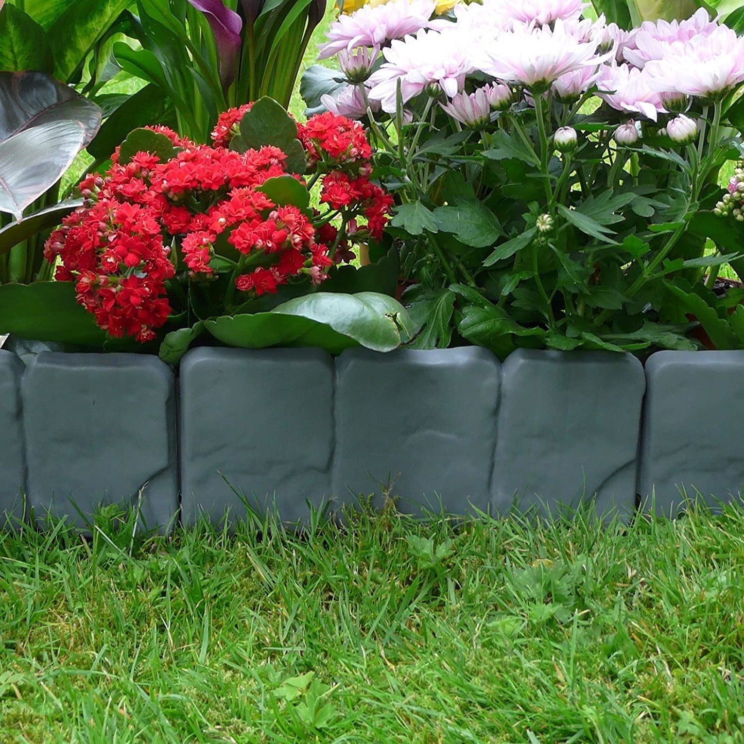 Grey 30Pk Stone Effect Garden Border Set