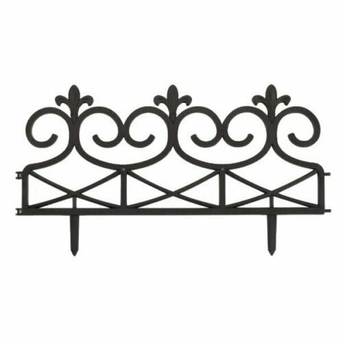 8Pk Garden  Victorian Style Fence (Black)