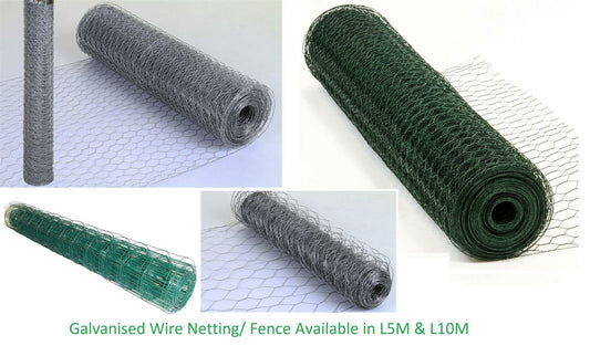 NEW GALVANISED CHICKEN RABBIT WIRE NETTING MESH NET FENCE 5M & 10M ROLLS[- Select -,Does Not Apply,1mm Sample]